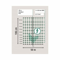 Sieť pre hydinu 106cm/25m,dvojitá špička, vodivá