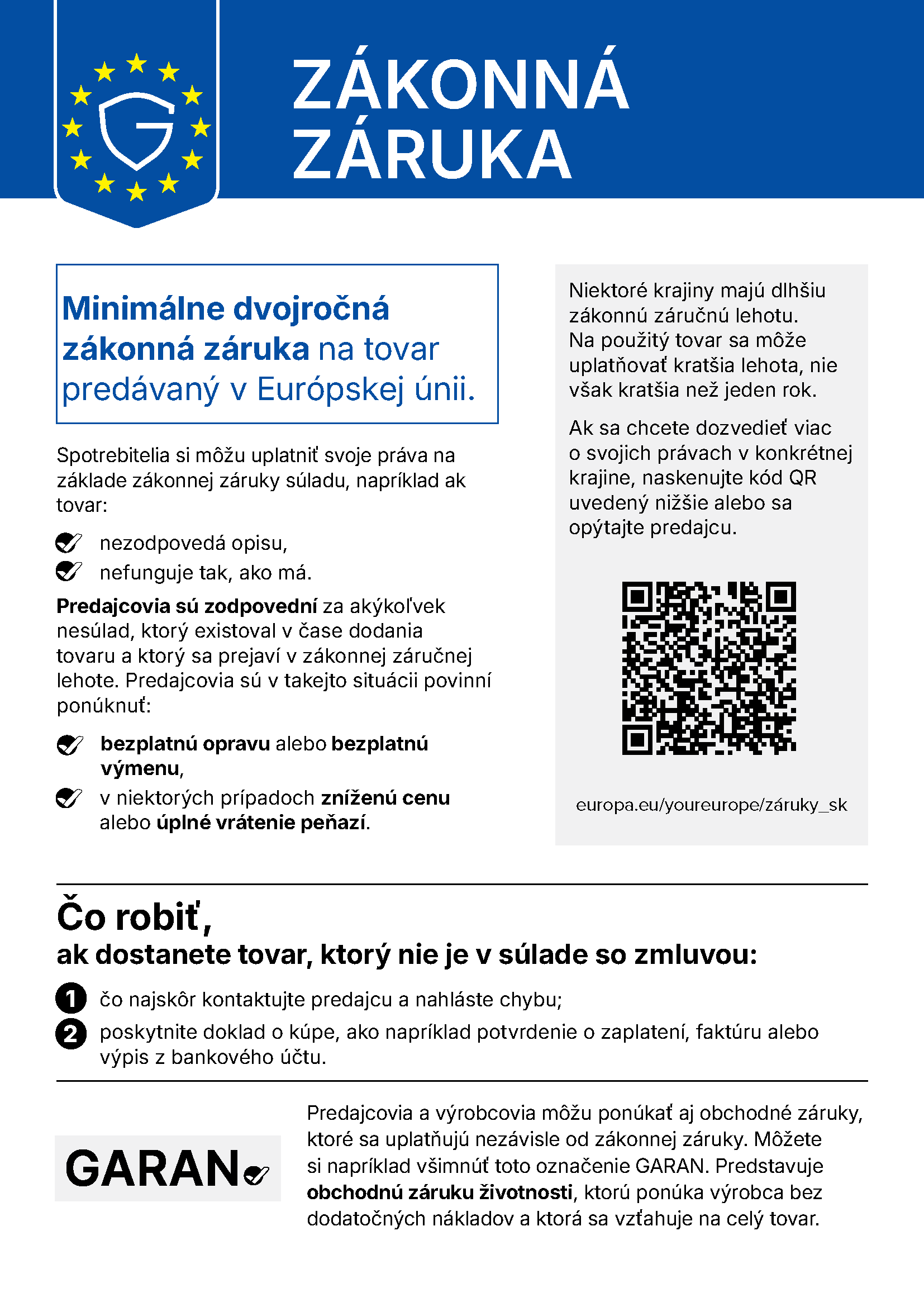 Harmonizované oznámenie o zákonnej záruke súladu